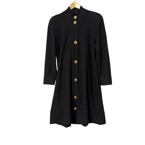 Danielle Oliver New York Black Knit Sweater Dress Size Large Old Money Classic